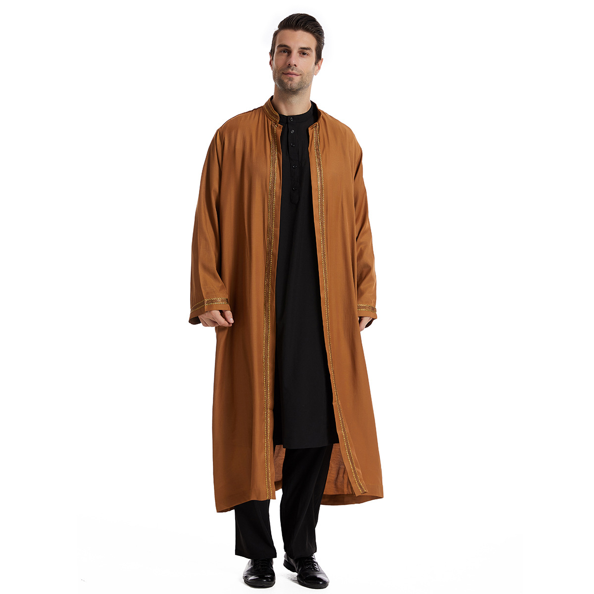 Men Formal Wear Dubai - เสื้อคลุมโทบสำหรับผู้ชาย อาบายา เสื้อผ้าอิสลาม คาร์ดิแกน มุสลิม คาฟตัน