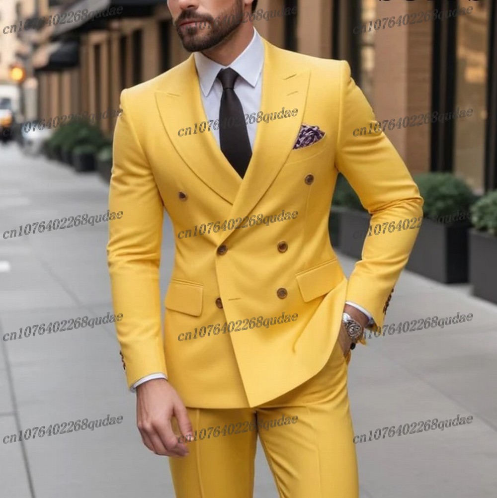 Formal Wear For Men Yellow - ชุดสูทผู้ชายสีเหลืองสำหรับงานพิธีการ งานแต่งงาน ชุดเจ้าบ่าว ชุดเพื่อนเจ้าบ่าว ชุดทักซิโด้ผู้ชาย ชุดเจ้าบ่าว