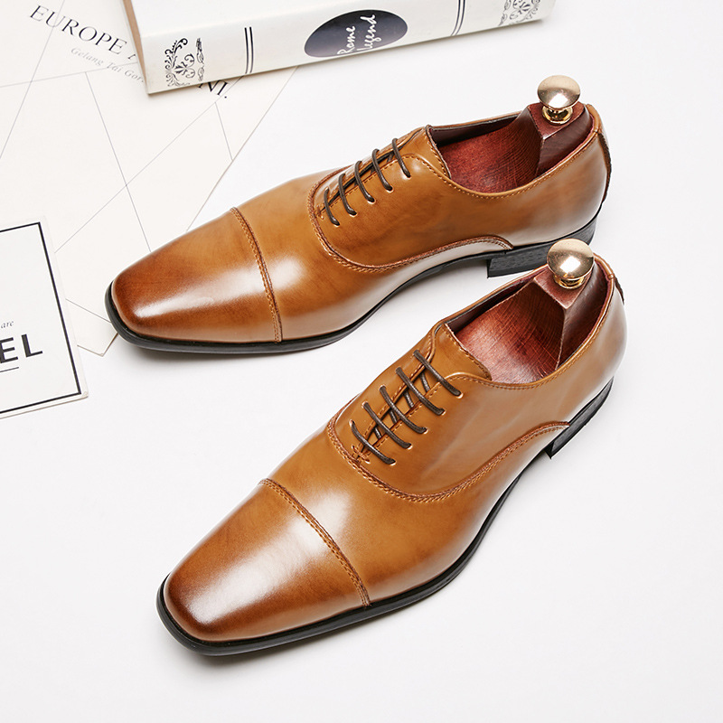 Young Men Formal Wear - รองเท้าเดรสหนังผู้ชายแฟชั่นใหม่ปี 2025 รองเท้าออกซ์ฟอร์ดแต่งงานผูกเชือกรองเท้าทำงานผู้ชาย รองเท้าลำลองผู้ชายหรูหราสำหรับงานทางการ