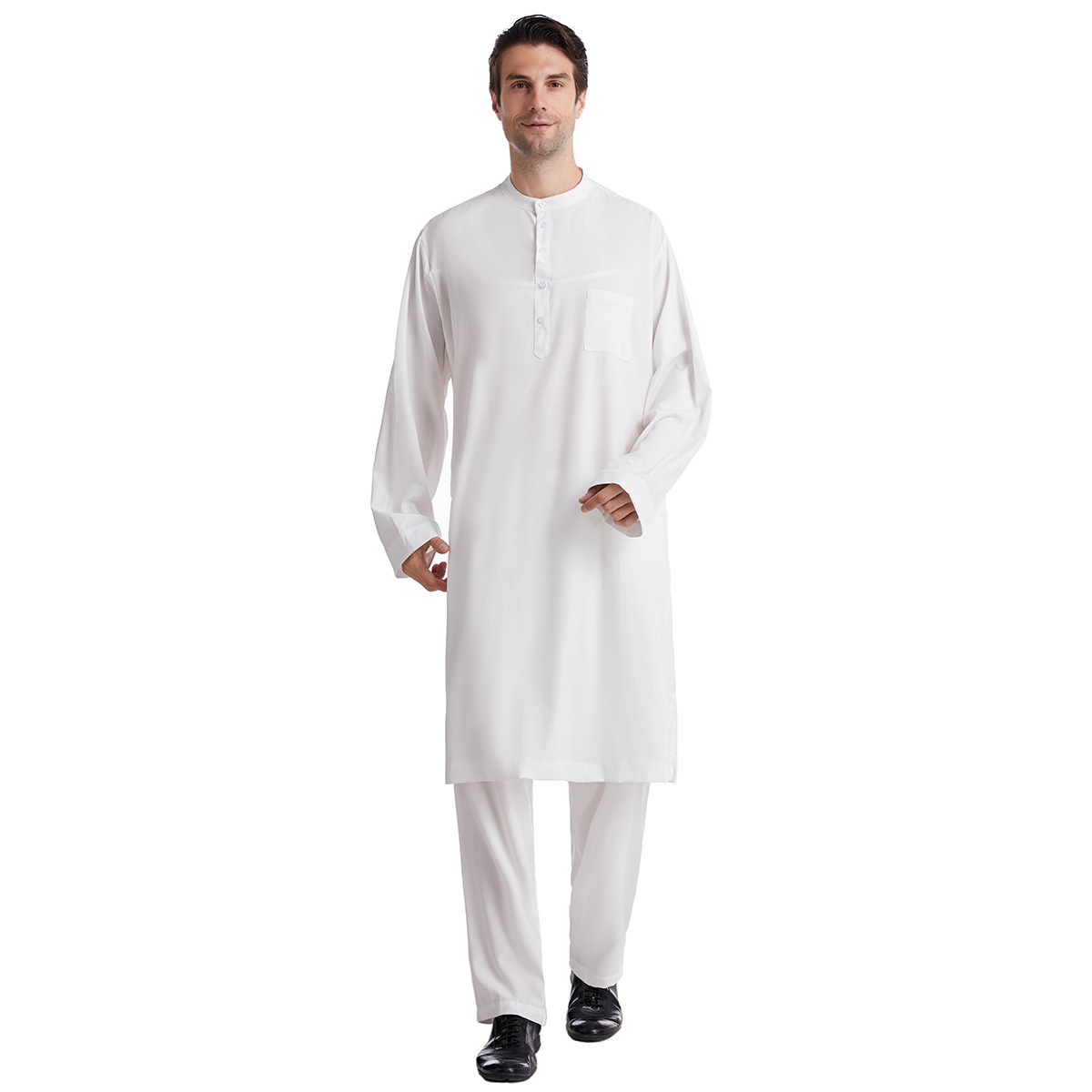 ชายมุสลิม Jubba Thobe 2 ชิ้นชุ - Men Formal Wear Dubai บทวิจารณ์และราคา