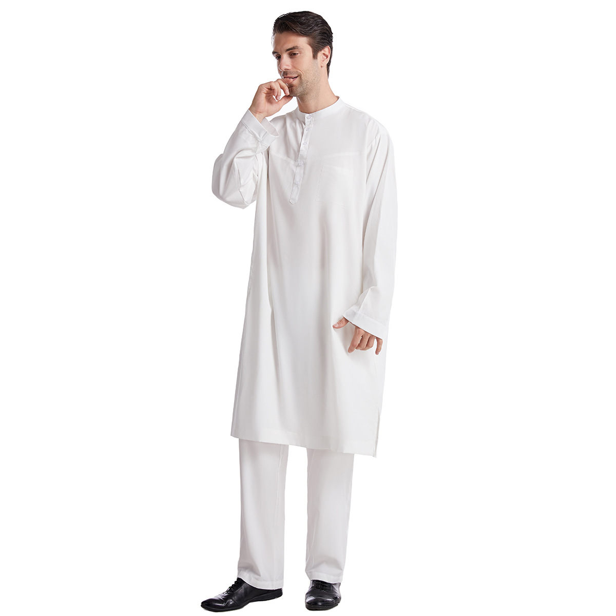 ชายมุสลิม Jubba Thobe 2 ชิ้นชุ - Men Formal Wear Dubai บทวิจารณ์และราคา