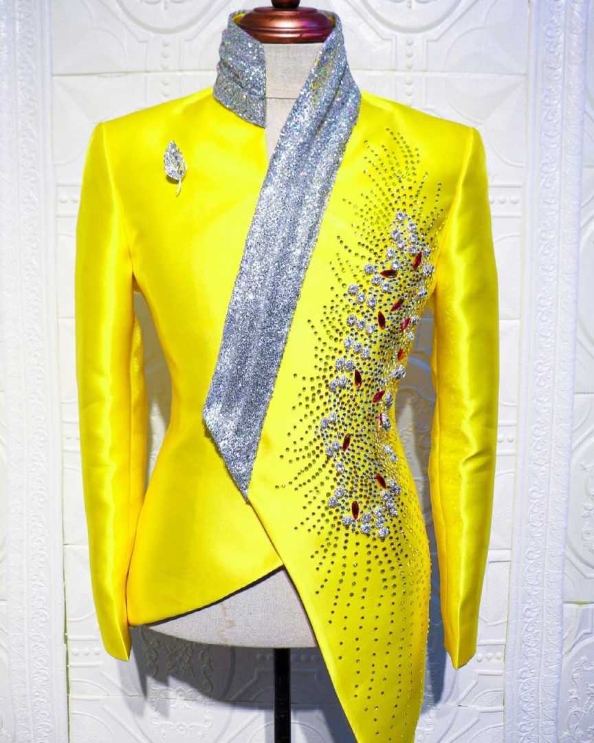 แฟชั่นสีเหลืองงานแต่งงาน Tuxed - Formal Wear For Men Yellow บทวิจารณ์และราคา