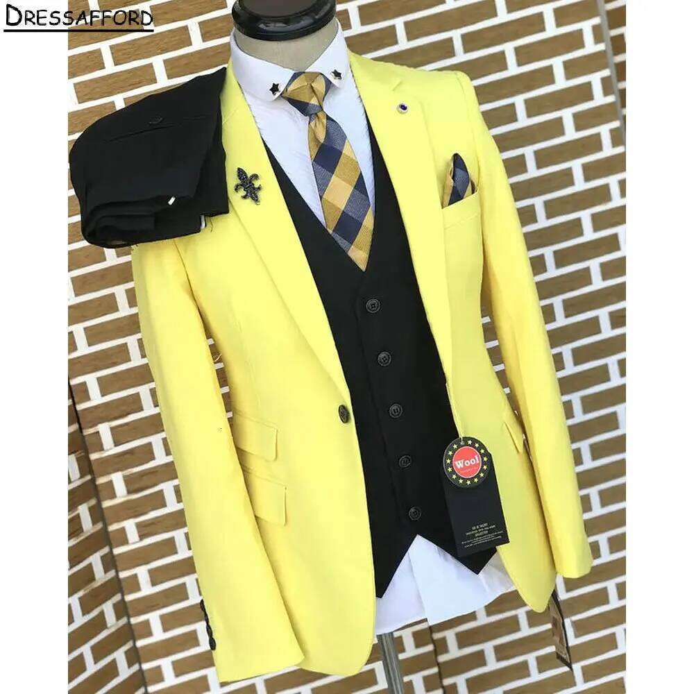 ชุดสูทผู้ชายสีเหลืองสุดหรูสำหร - Formal Wear For Men Yellow บทวิจารณ์และราคา
